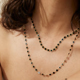 Marquet Onyx Gold Circle Link Necklace