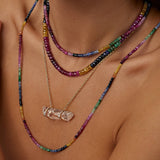 Arizona Dark Rainbow Sapphire Double Long Necklace