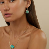Nevada Mona Lisa Turquoise Diamond Halo Earrings