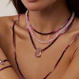 Arizona Ombre Ruby Sapphire Double Long Necklace