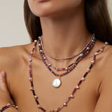 Arizona Ombre Ruby Pearl Double Long Necklace