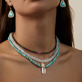 Nevada Mona Lisa Turquoise Diamond Halo Earrings