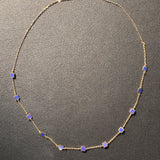 Lapis Inlay Gold Chain Necklace