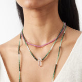 Arizona Ombre Emerald Crystal Quartz Necklace