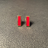 Coral Inlay Bar Earrings