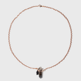 Crystalline Smoky Quartz Twin Crystal Cable Necklace