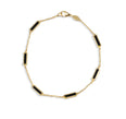 Crystal Inlay Onyx Gold Bar Chain Bracelet