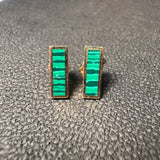 Malachite Inlay Bar Earrings
