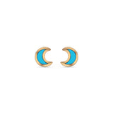 Turquoise Inlay Moon Earrings