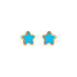 Turquoise Inlay Star Earrings