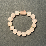 Morganite & Rose Quartz Gold Ring Bracelet