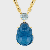 Happy Buddha Jumbo Aquamarine Necklace