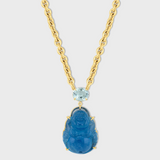 Happy Buddha Jumbo Aquamarine Necklace