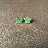 Malachite Inlay Star Earrings