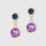 Chakra Sapphire Amethyst Sphere Drop Earrings