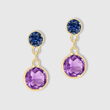 Chakra Sapphire Amethyst Sphere Drop Earrings