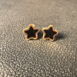 Onyx Inlay Star Earrings