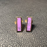 Amethyst Inlay Bar Earrings