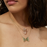 Treasure Aquamarine Diamond Butterfly Necklace