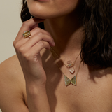Treasure Aquamarine Diamond Butterfly Necklace