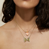 Treasure Aquamarine Diamond Butterfly Necklace