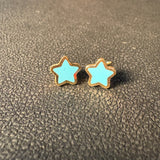 Turquoise Inlay Star Earrings