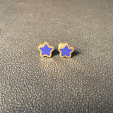 Lapis Inlay Star Earrings
