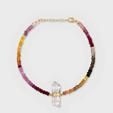 Arizona Dark Rainbow Sapphire Crystal Quartz Charm Bracelet