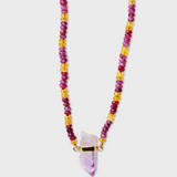Arizona Pink & Yellow Sapphire Veracruz Amethyst Charm Necklace