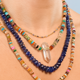 Aurora Rainbow Gemstone Crystal Quartz Diamond Necklace