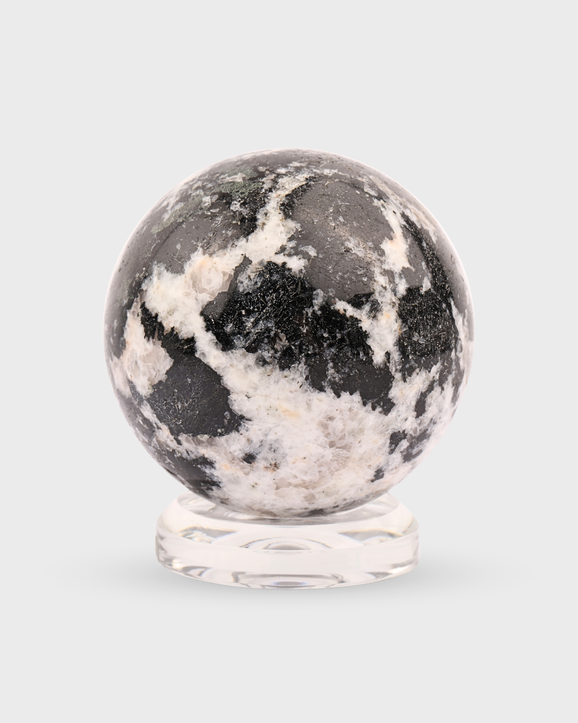 Black Tourmaline and Feldspar Sphere