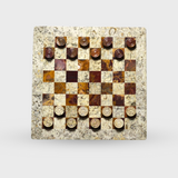 Brown Marble and Brown Onyx Checkers Set