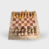 Brown Fossil Onyx Chess Set