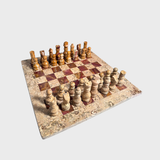 Brown Fossil Onyx Chess Set