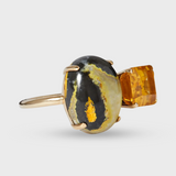 Treasure Bumble Bee Jasper Citrine Double Ring
