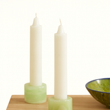 Green Calcite Cylindrical Candle Holder