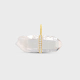 Crystal Quartz Diamond Bar Charm