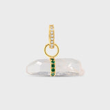 Crystal Quartz Emerald Bar Charm