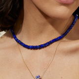 Crystalline Tanzanite Diamond Bar Necklace