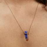 Crystalline Tanzanite Diamond Bar Necklace