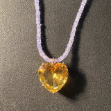 Citrine Heart On Tanzanite Necklace