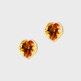 Chakra Citrine Heart Earrings