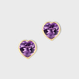Chakra Amethyst Heart Earrings