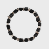 Gaia Black Tourmaline & Herkimer Diamond Stretch Bracelet