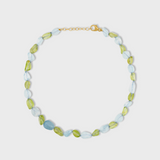 Aquamarine & Peridot Pebble Anklet