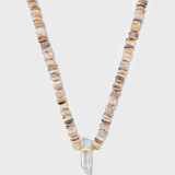 Soleil Opal Heishi Crystal Quartz Charm Necklace