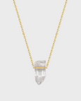 Crystalline Large Crystal Quartz Diamond Bar Necklace