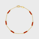 Marquet Coral Gold Bar Chain Bracelet