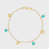 Marquet Turquoise Dangle Charm Bracelet