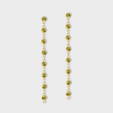 Chakra Peridot Gold Bezel Drop Earrings